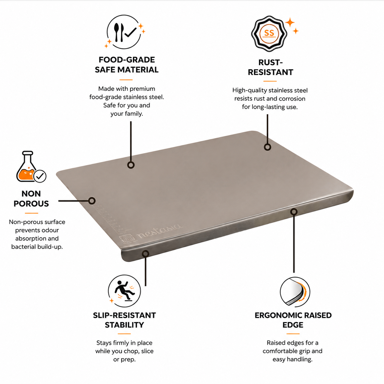 Stainless Steel Reversible Chopping Board