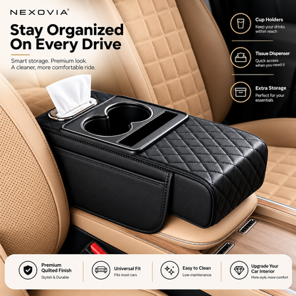 LuxuryDrive™ Premium Car Armrest Organizer
